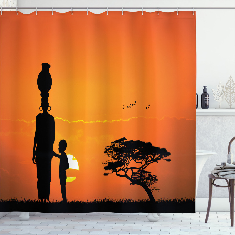 Child and Mother in Desert Shower Curtain