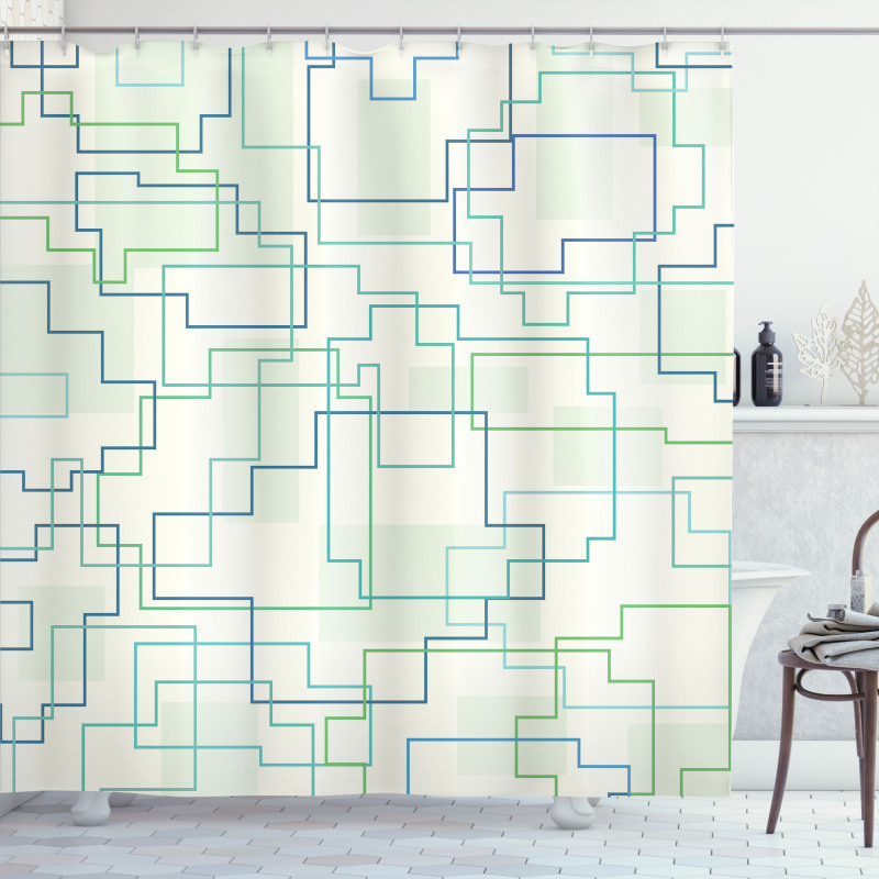 Future Town Design Shower Curtain