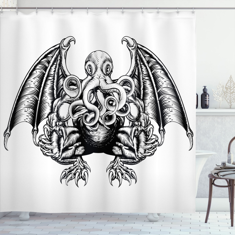 Cosmic Evil Monster Shower Curtain