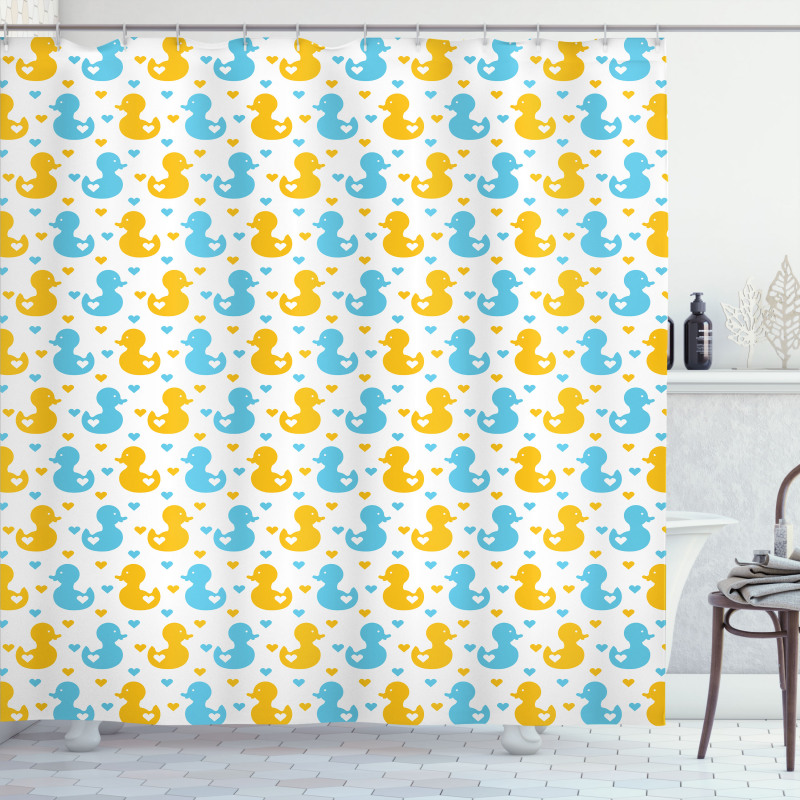 Hearts Baby Print Shower Curtain