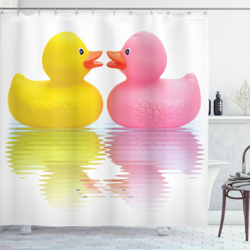 Duck Couple in Love Shower Curtain