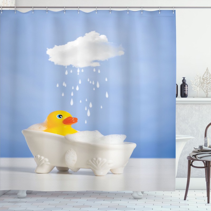 Duck Taking Bath Shower Curtain