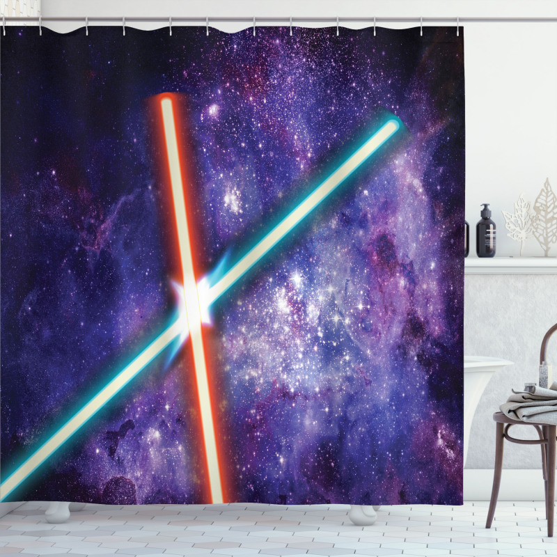Space Clash Shower Curtain