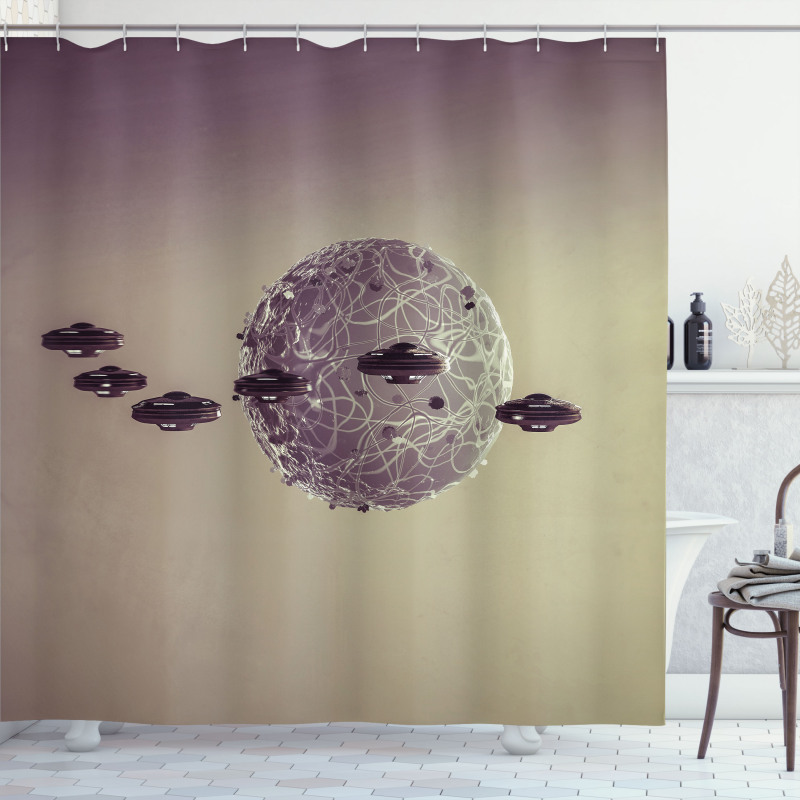 Fiction Space Warfare Shower Curtain