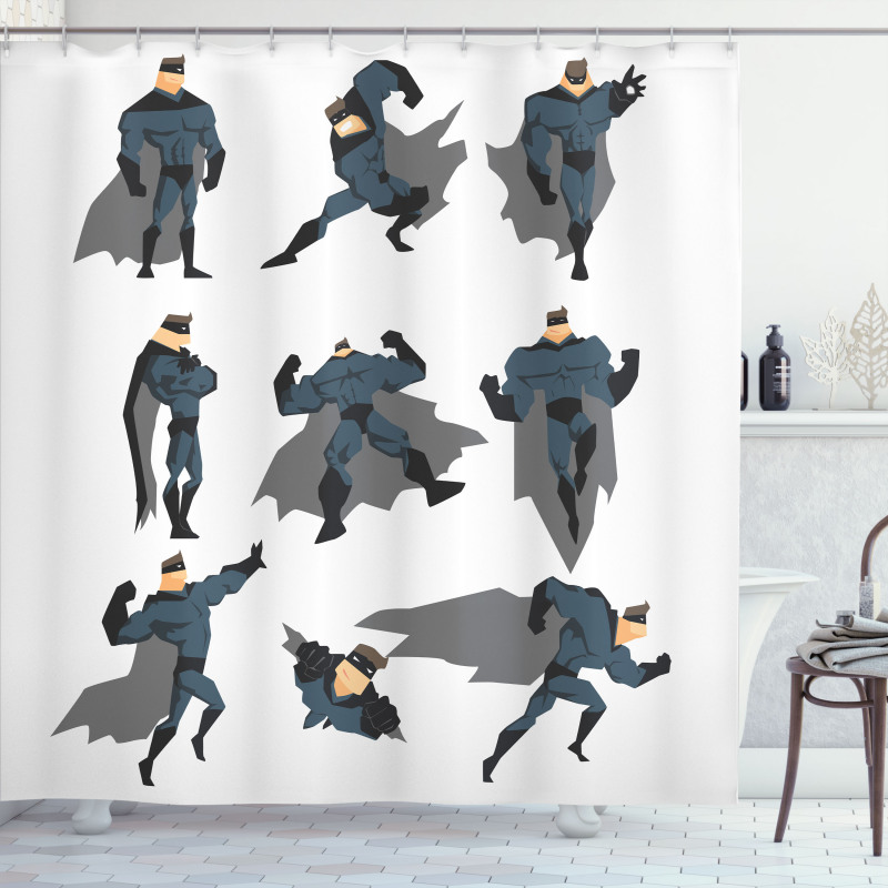 Superpowered Hero Shower Curtain