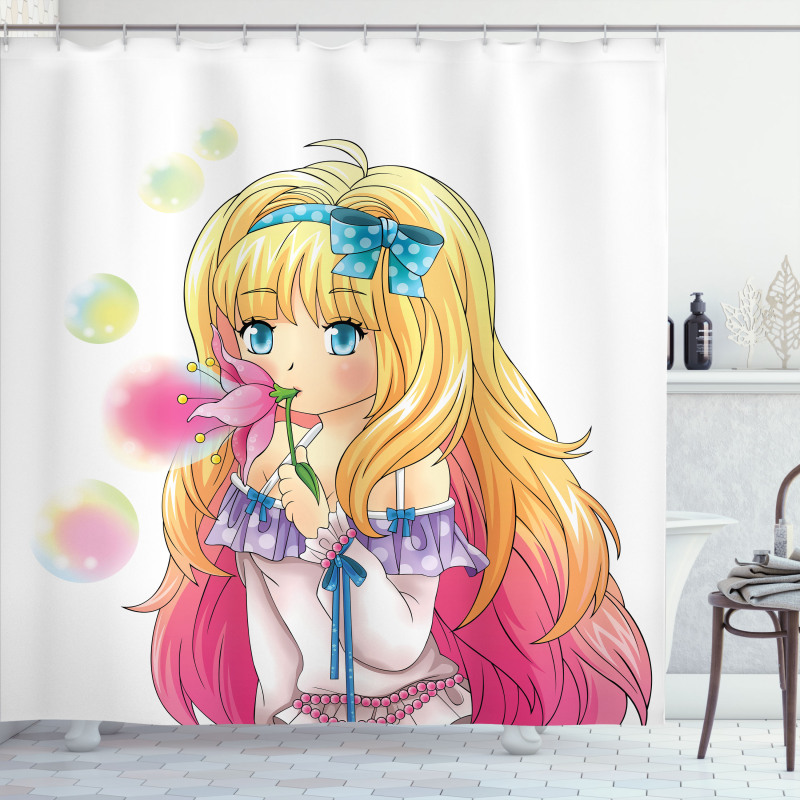Manga Cartoon Artwork Shower Curtain
