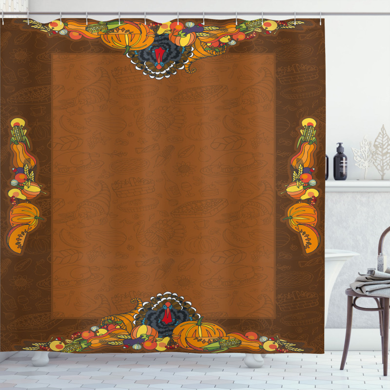 Pumpkin Harvest Shower Curtain