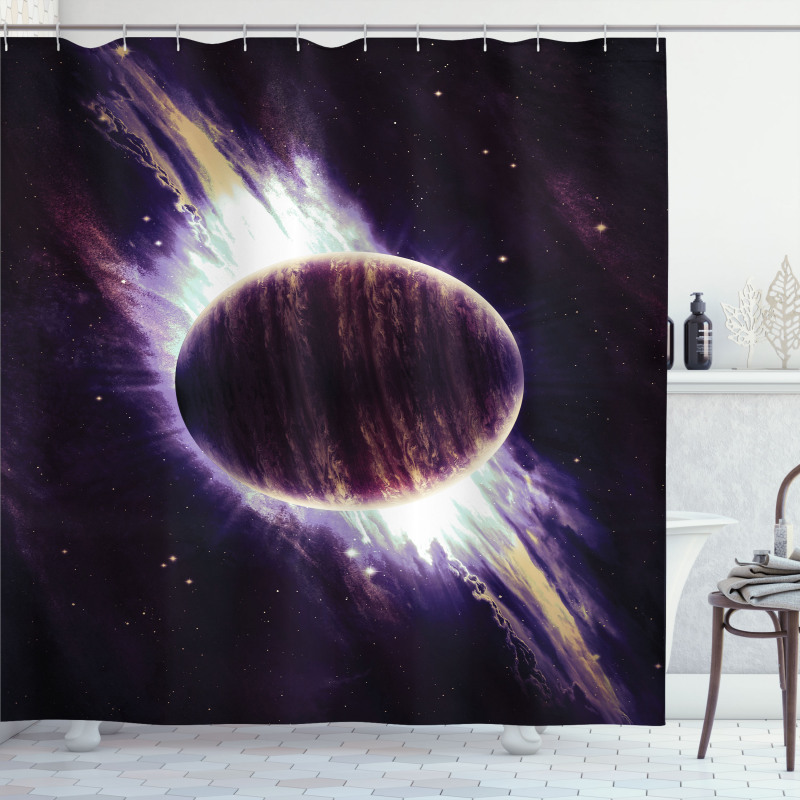 Trippy Planet Cosmos Shower Curtain