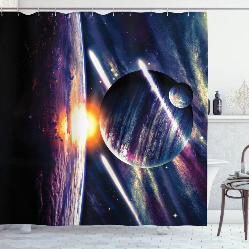 Planet Earth Stardust Shower Curtain