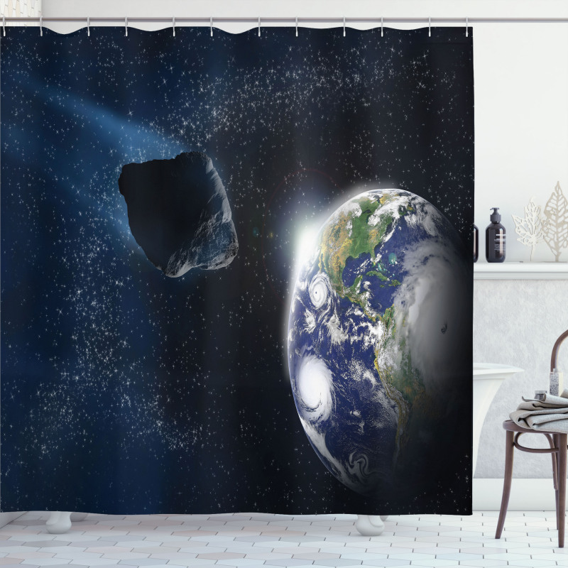Asteroid Rocky Space Shower Curtain