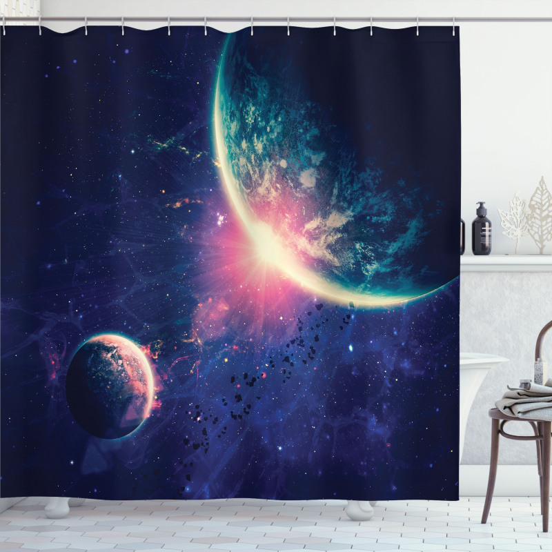 Outer Space Mars Planets Shower Curtain