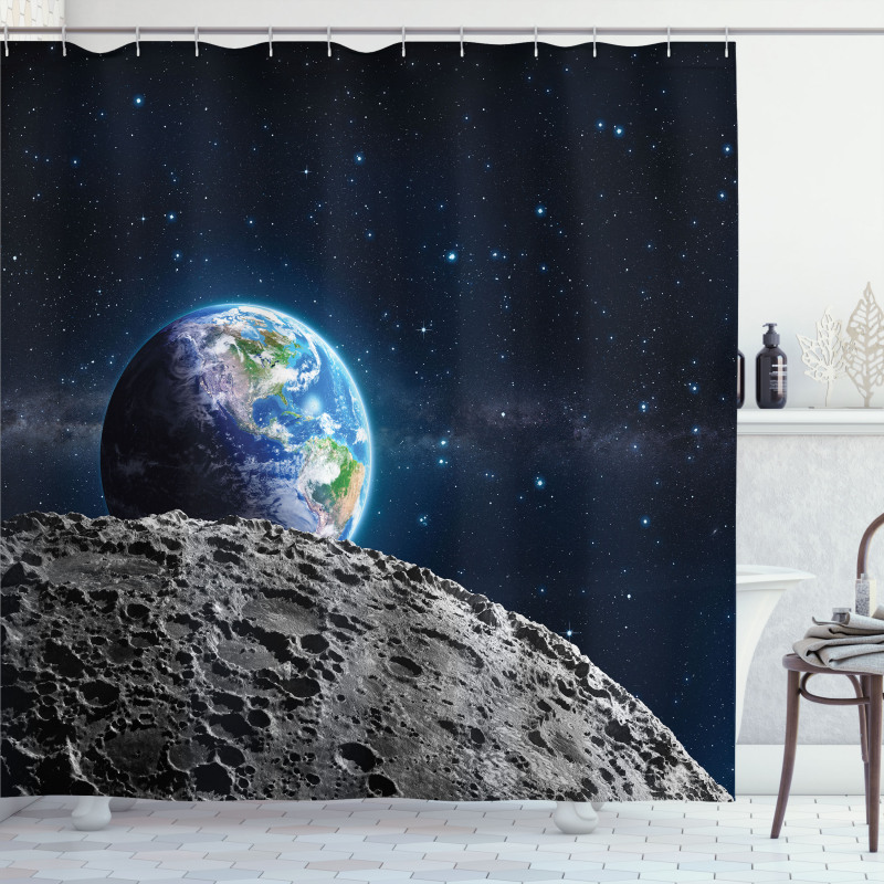 Moon Surface Luna Design Shower Curtain