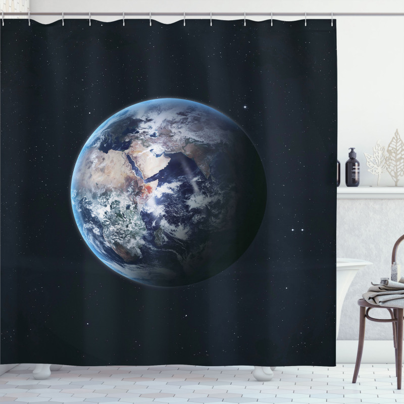 Planet Outer Space Scene Shower Curtain