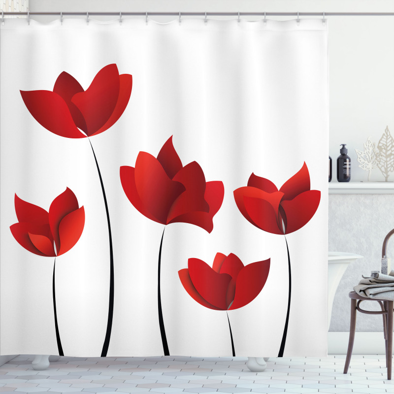 Vivid Rose Flower Petal Shower Curtain