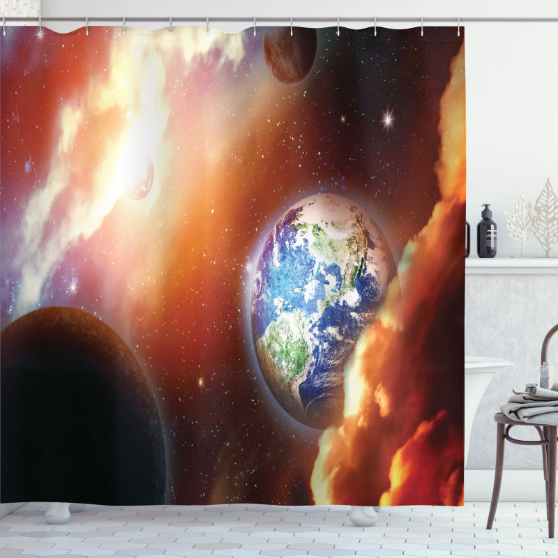 Nebula Stars in Solar Shower Curtain