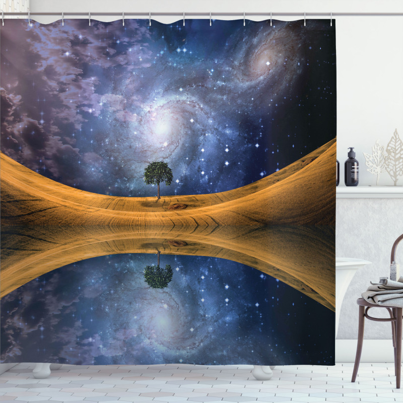 Galaxy with Star Meteors Shower Curtain