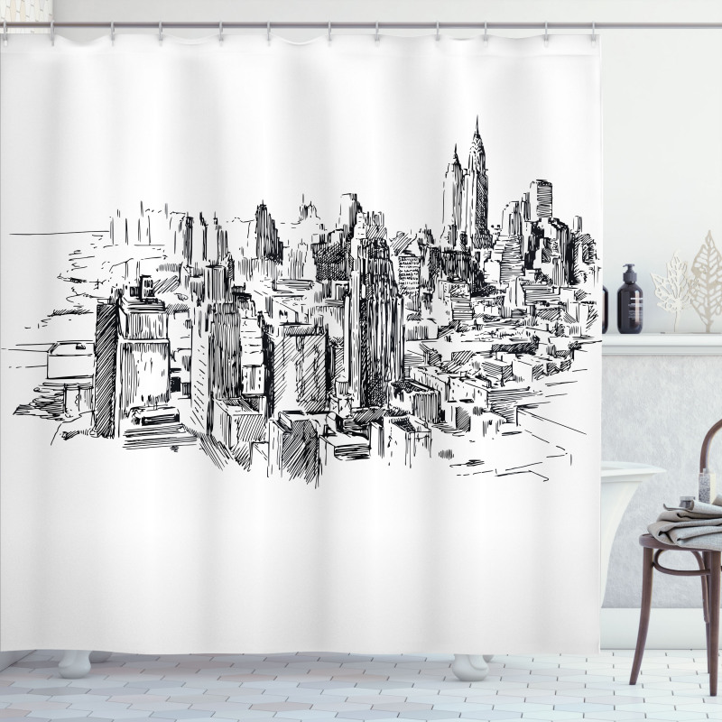 NYC Historical Sketch Shower Curtain