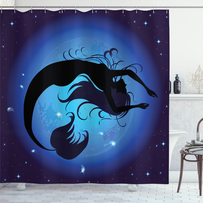 Aquatic Girl Mermaid Shower Curtain