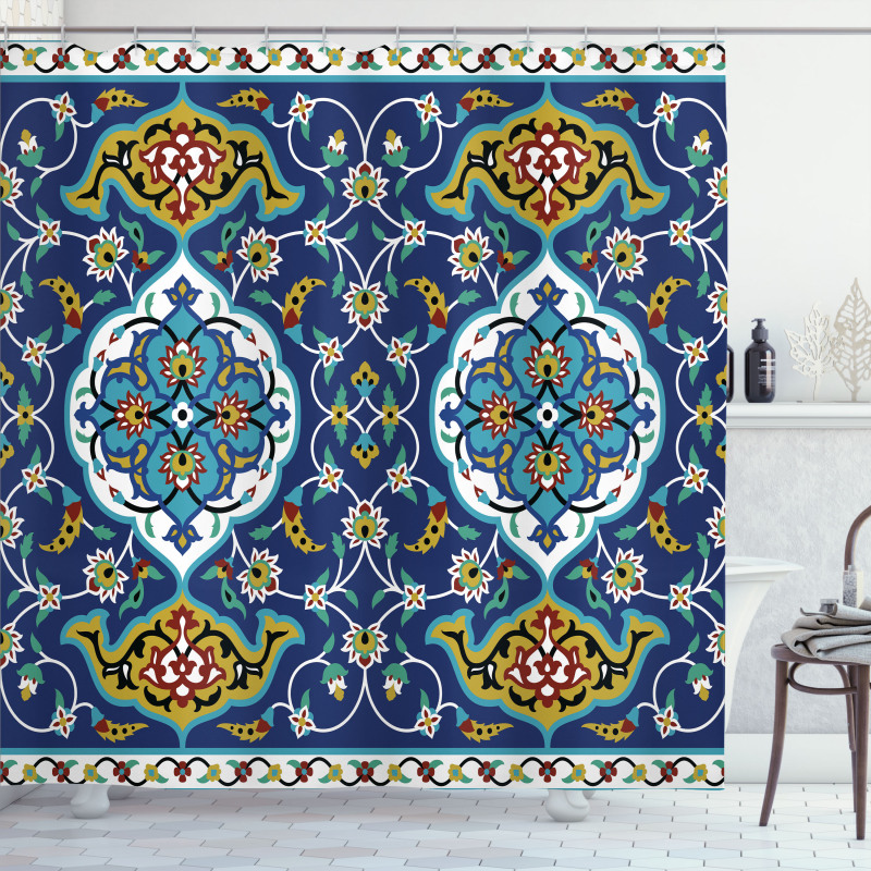 Oriental Tile Effects Shower Curtain