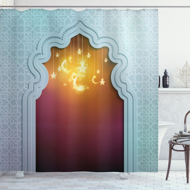 Arabic Signs and Stars Shower Curtain