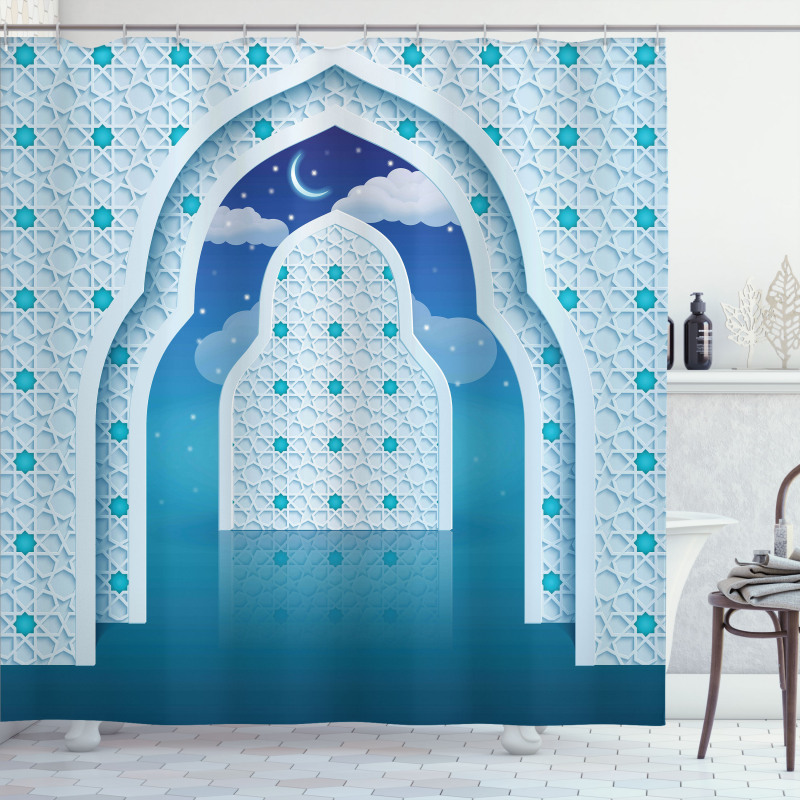 Signs at Night Shower Curtain