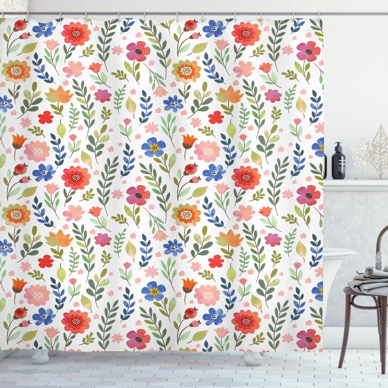 Soft Colored Floret Shower Curtain