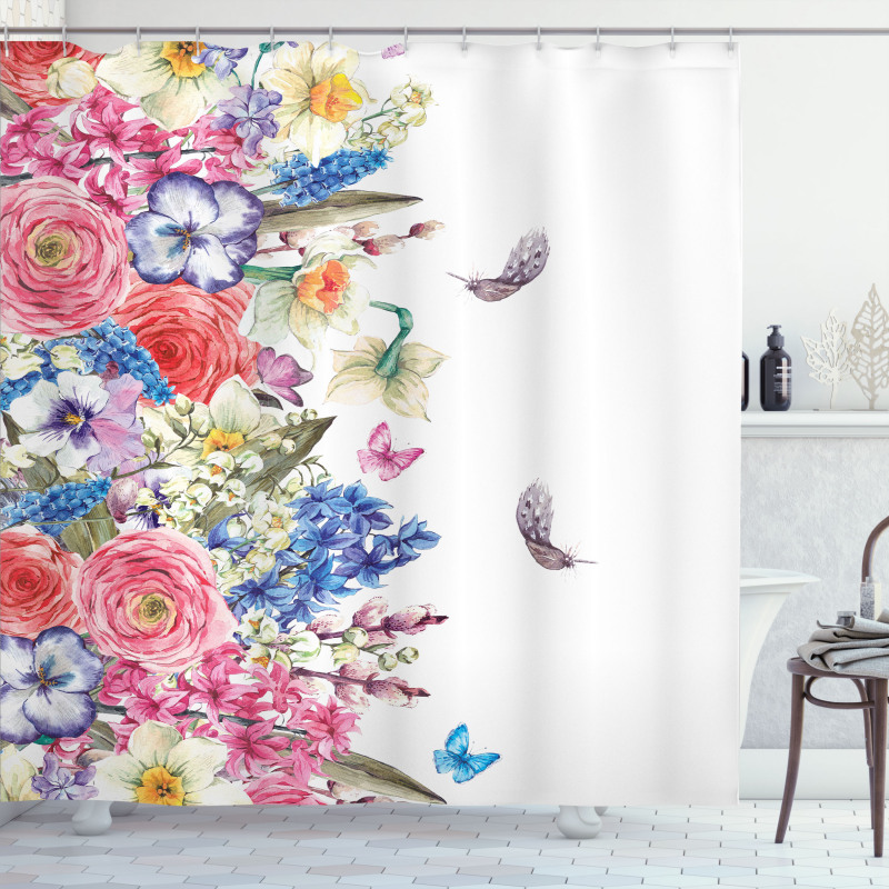 Vivid Floral Nature Shower Curtain