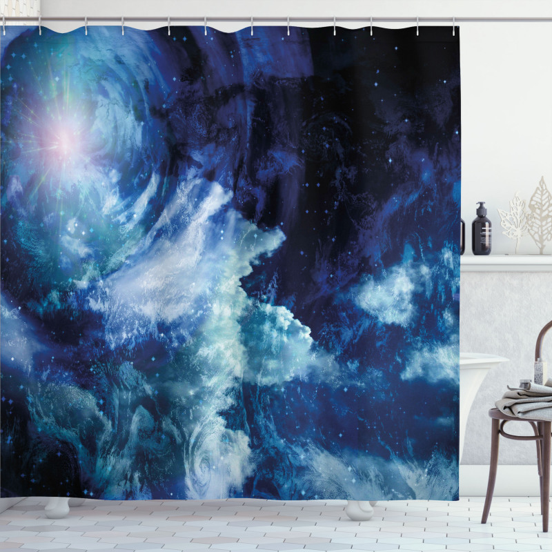 Universe Spiral Galaxy Shower Curtain