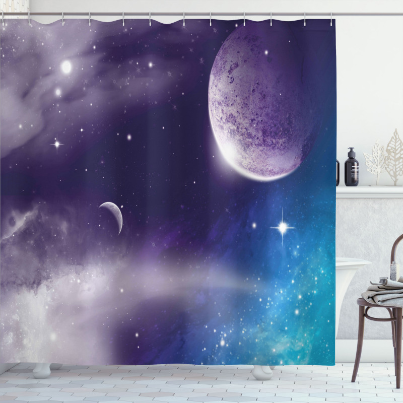 Starry Night Sky Scenery Shower Curtain