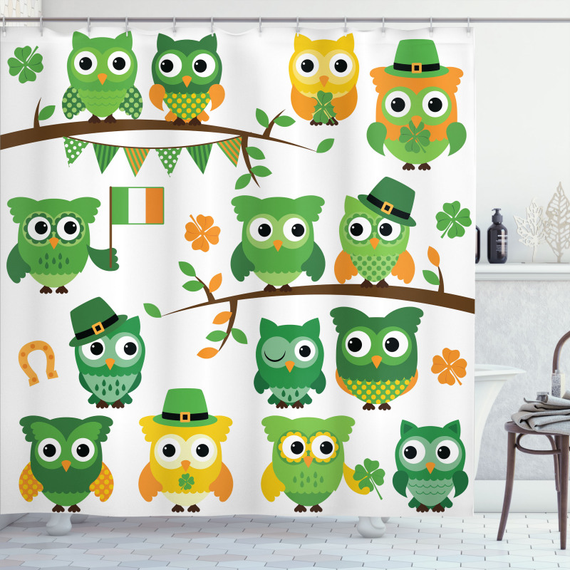 Ir˝sh Owls Shower Curtain