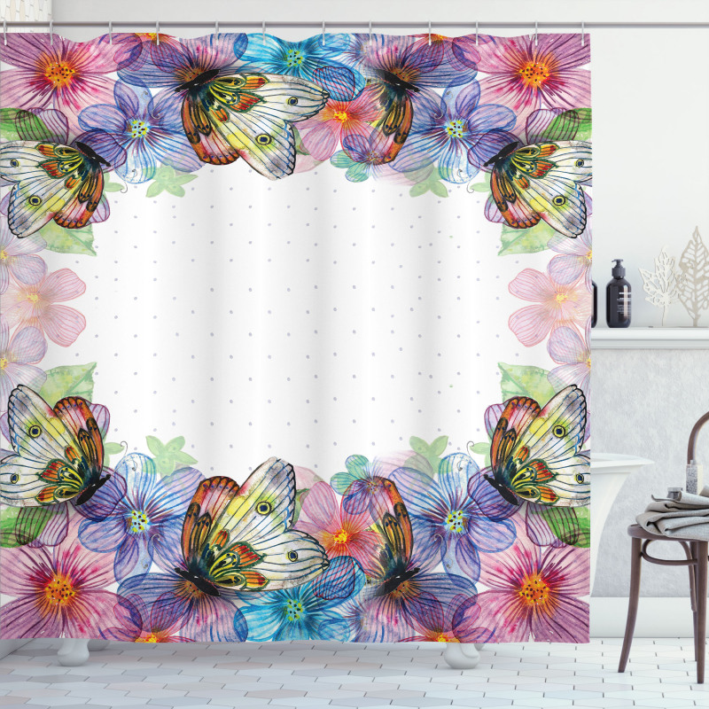 Pastel Tender Butterflies Shower Curtain