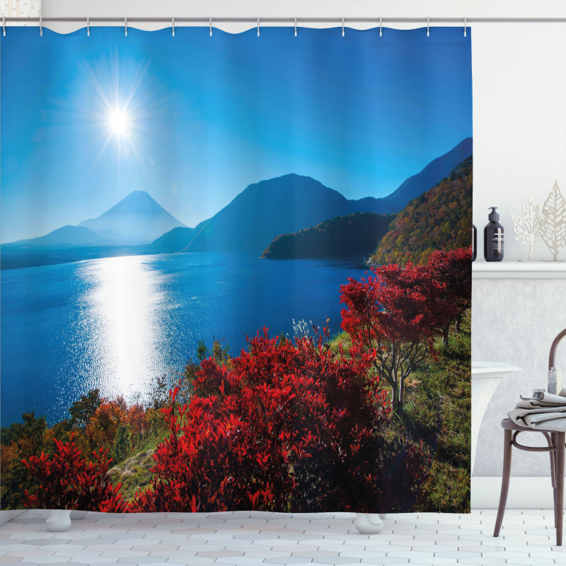 Sunny Autumn Mountain Shower Curtain