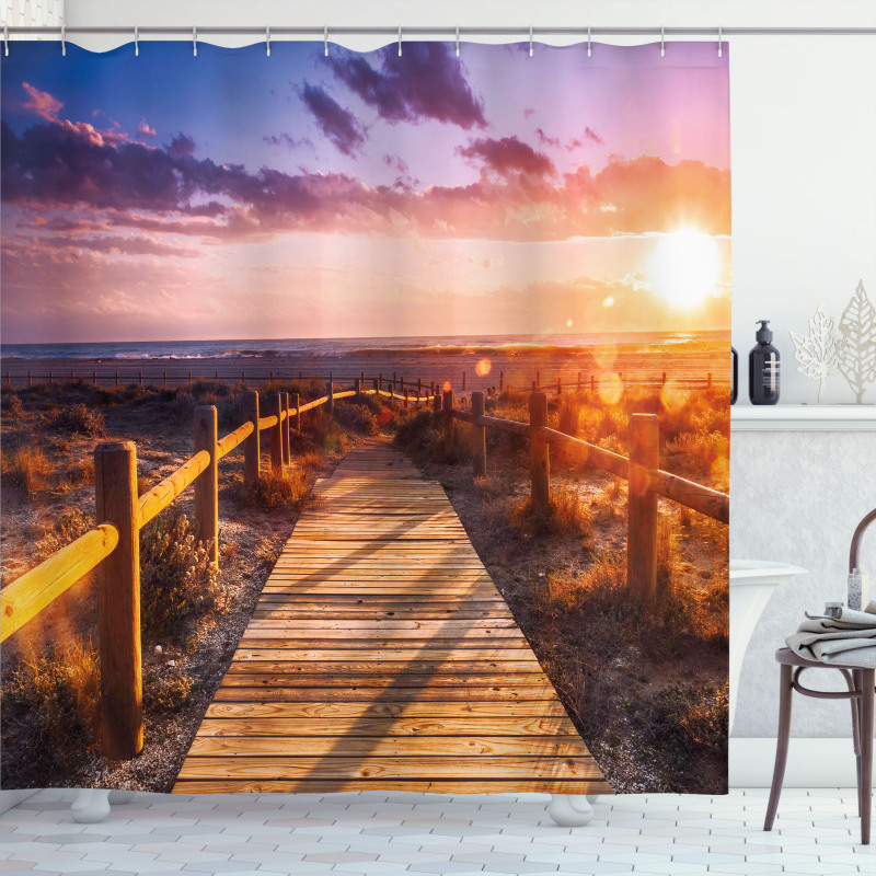 Sunset in Nature Park Shower Curtain