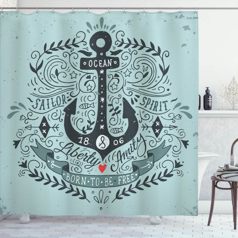 Vintage and Anchor Shower Curtain