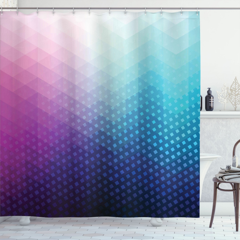 Geometric Fractal Triangle Shower Curtain