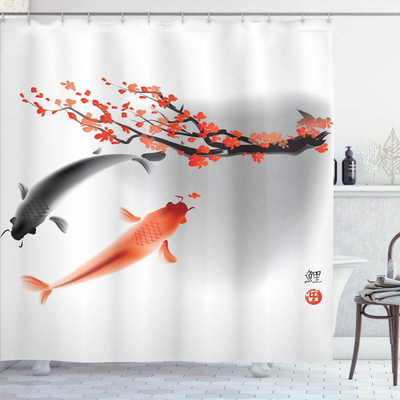 Koi Carp Fish Couple Shower Curtain