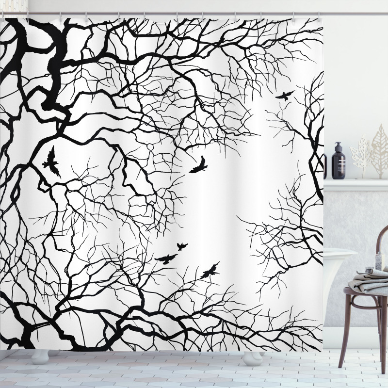 Twiggy Tree Branches Shower Curtain