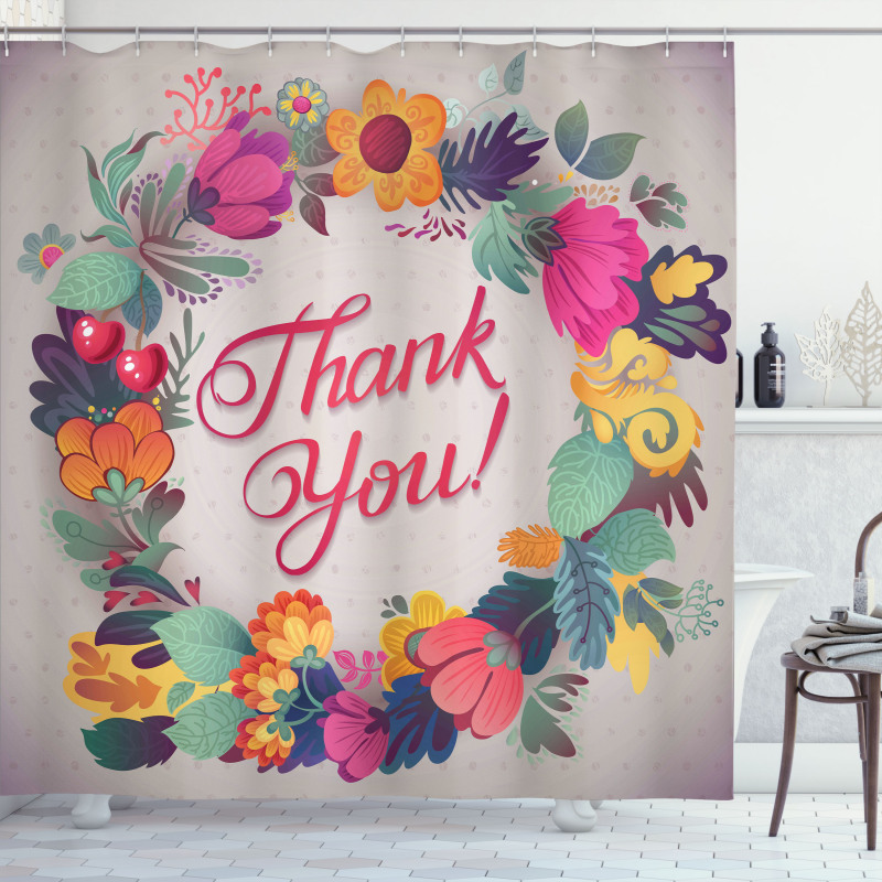 Thank You Words Ceramic Shower Curtain