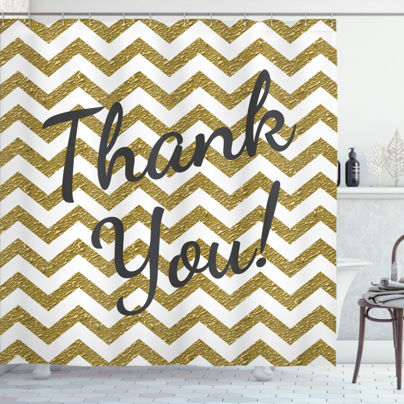 Thank You Words ZigZag Shower Curtain