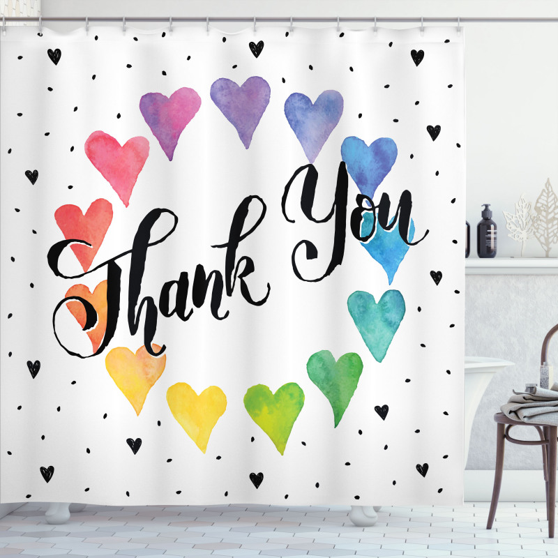 Thank You Words Color Shower Curtain
