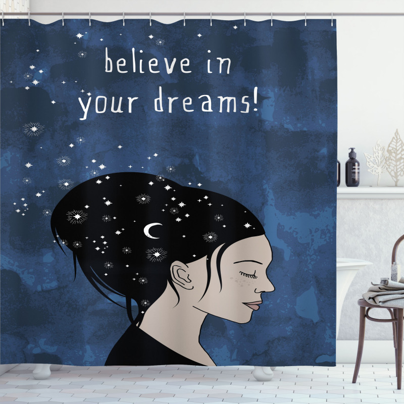 Dreamy Girl Words Shower Curtain