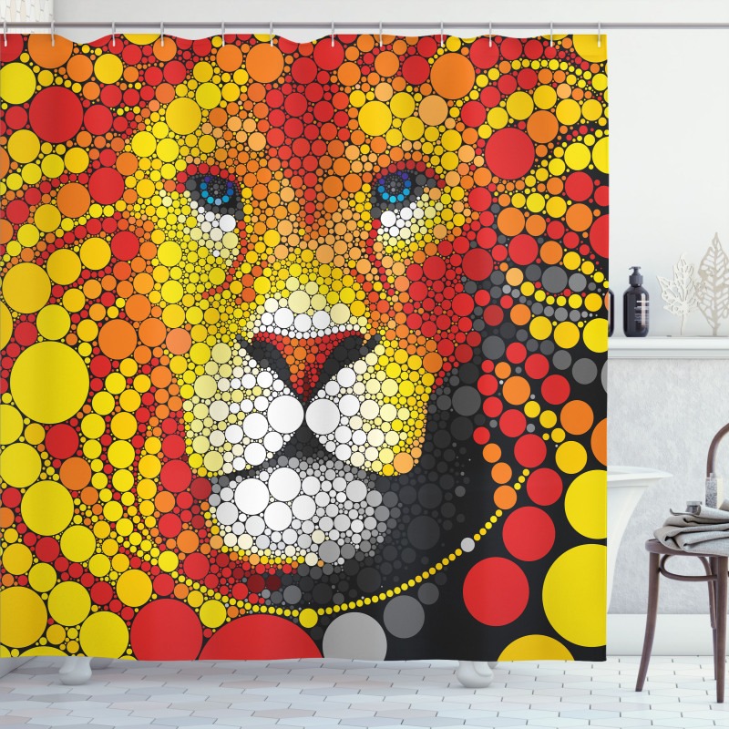 Abstract Lion in Wild Shower Curtain