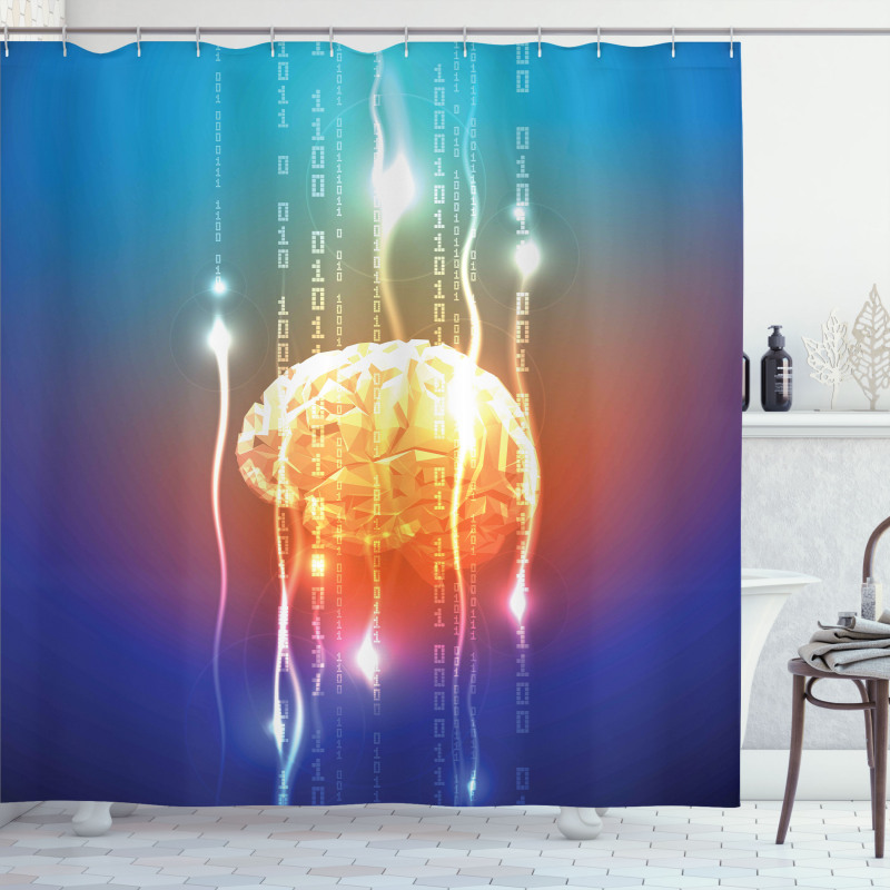Abstract Binary Digit Shower Curtain
