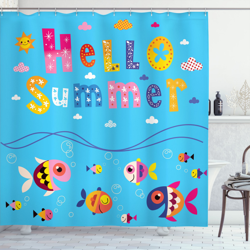 Patchwork Style and Words Shower Curtain