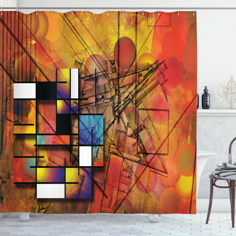 Geometric Image Shower Curtain