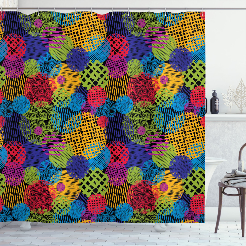 Geometric Sketchy Forms Shower Curtain