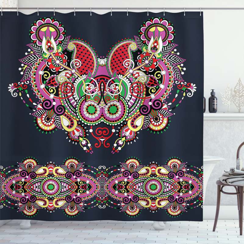 Ornate Paisley Features Shower Curtain