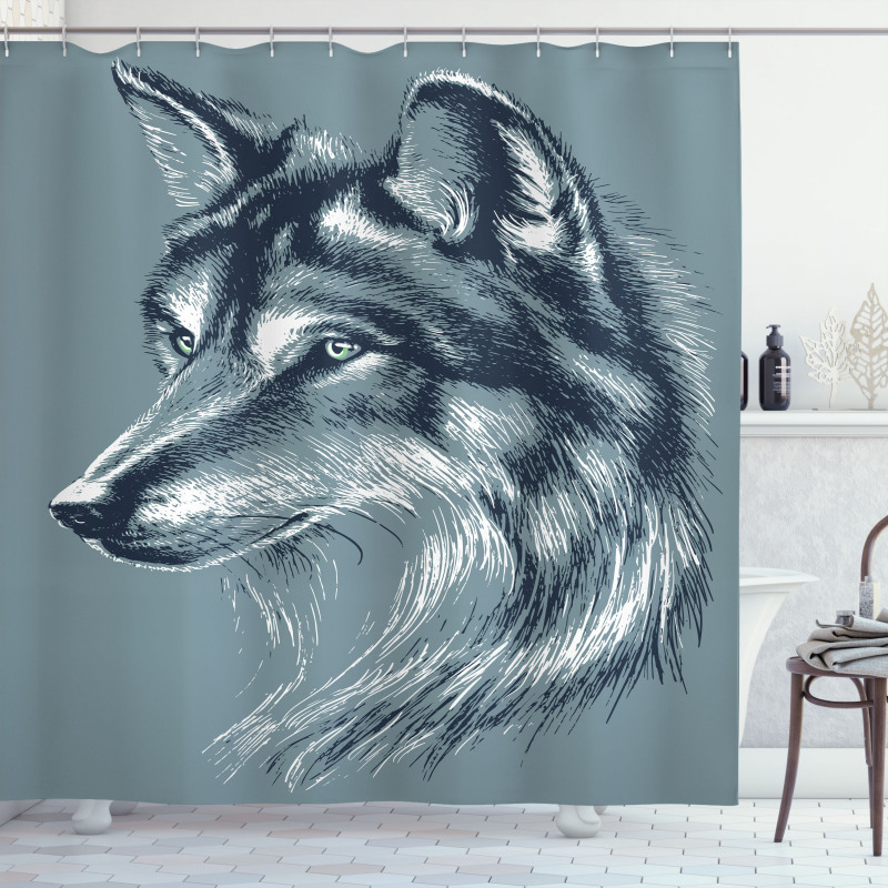 Wild Exotic Wolf Image Shower Curtain