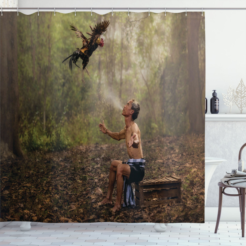 Forest Birds Eco Shower Curtain