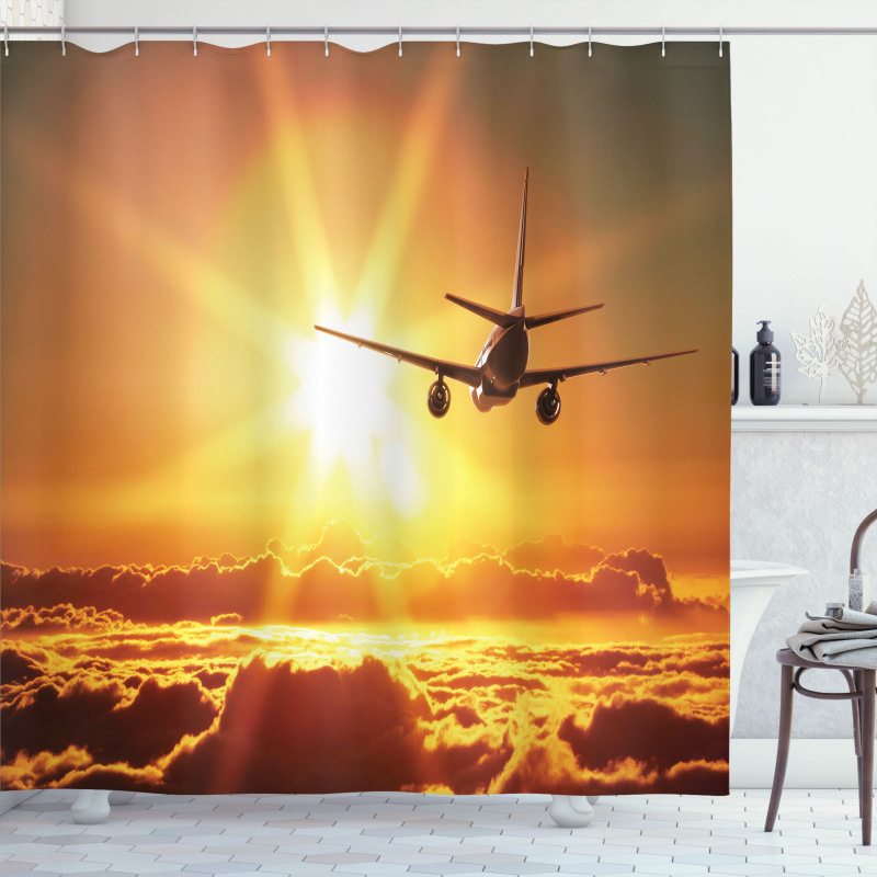 Widebody Jet Air Plane Shower Curtain